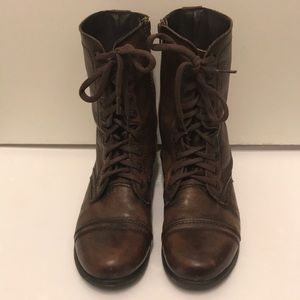 Steve Madden Leather Troppa Boots Brown Size 8.5